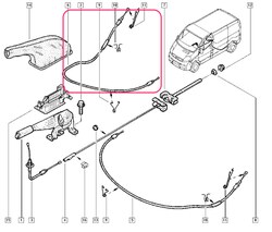 Трос ручного тормоза, правый Renault Trafic II, Opel Vivaro, Nissan Primastar (арт. 9036116)